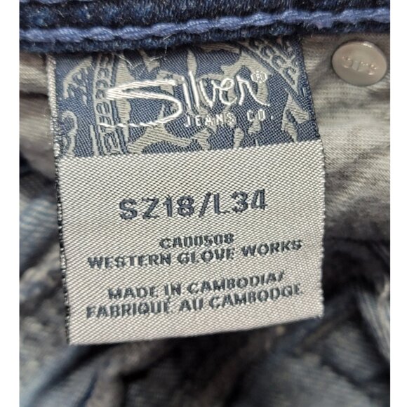 Silver Jeans Suki Surplus Curvy Bootcut Flap Pocket Jean sz 18 inseam 34 - Picture 11 of 13